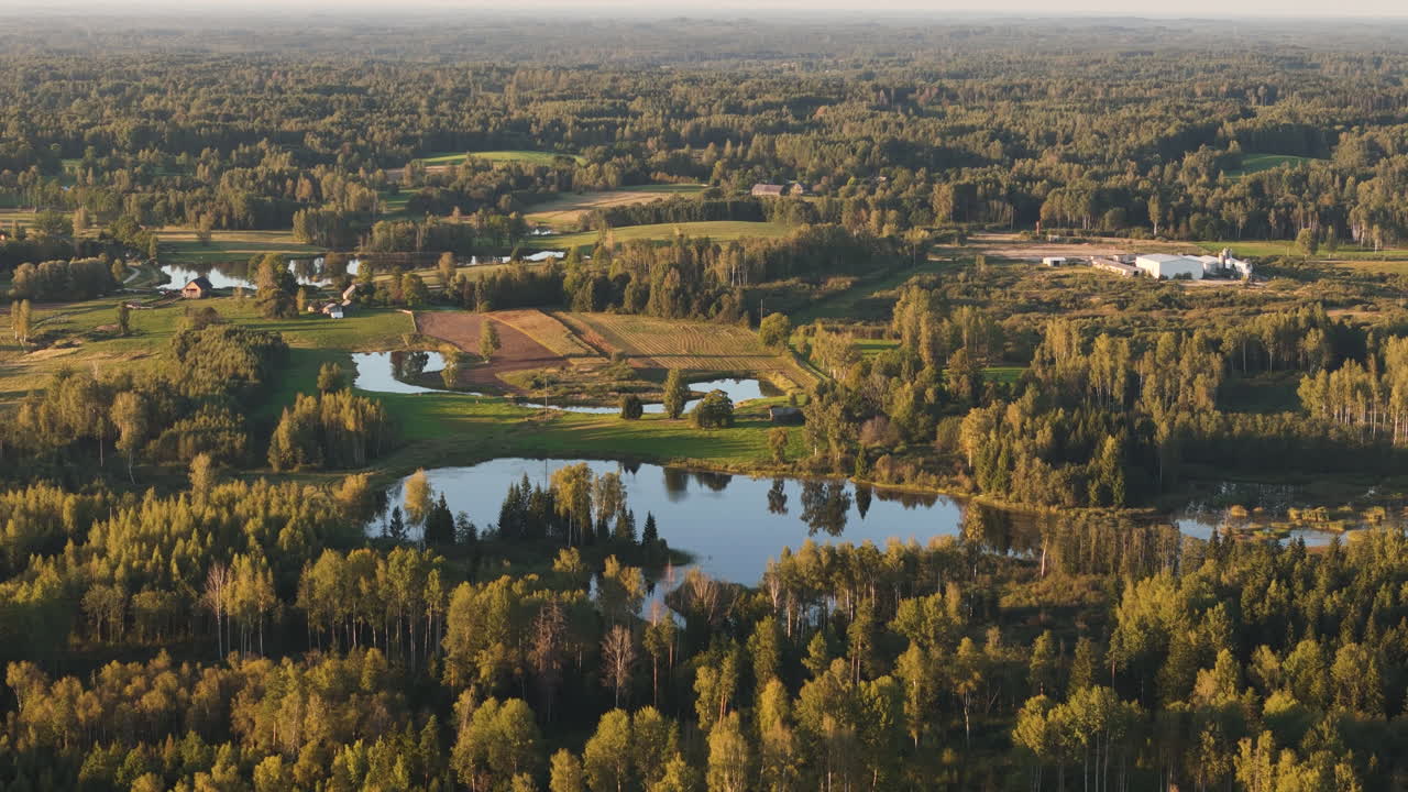 Aerial Pan Over Latvia, More Parish.