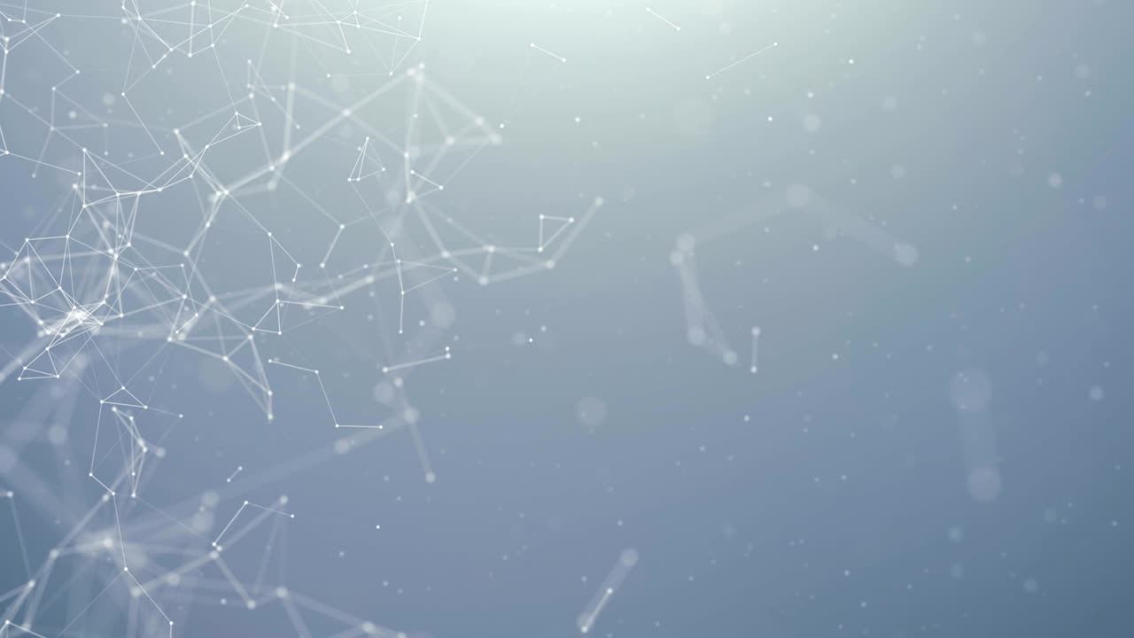 Abstract Digital Concept of Geometrical Figures: Polygon Plexus Fractals Moving, Connecting and with Particles. Triangular Technological Concept Seamless Loop Background Animation