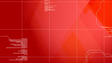 animación del procesamiento de datos sobre un fondo rojo