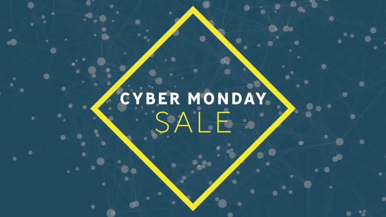 연결 네트워크를 통해 사이버 월요일 판매 텍스트의 애니메이션