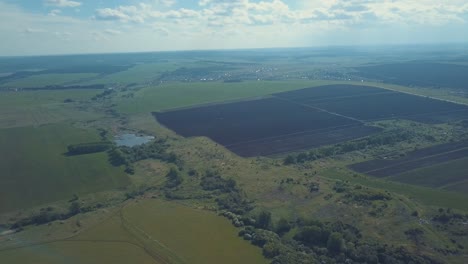 aerial view of rural farmland landscape