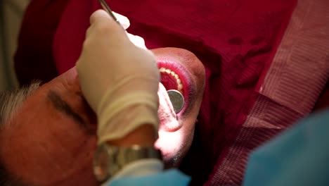 dental examination of a patient