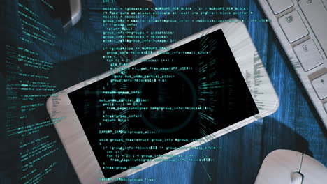 animación del procesamiento de datos a través de dispositivos electrónicos