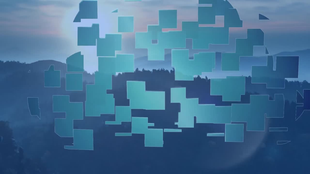 Animation of cloud icon over landscape