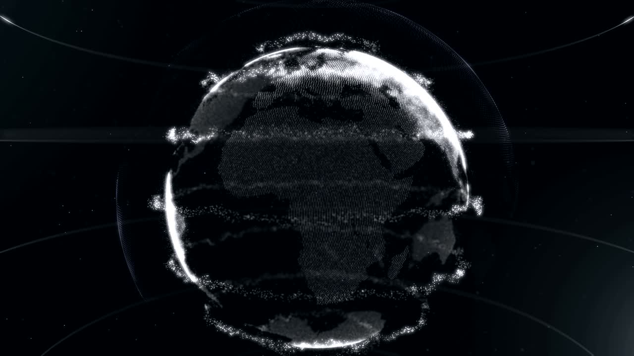 Abstract sphere. Connected crystal white dots with lines. Globalization interface. Dots accumulation. Close up video. 4K.