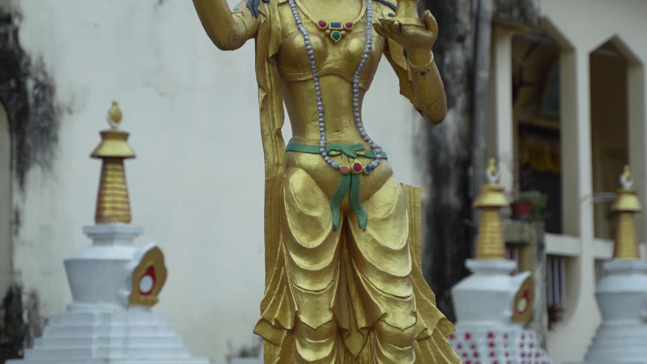 Different parts of a Buddhist temple or monetary. A Salugara Monastery which is located in New Jalpaiguri