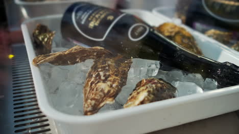 oysters and champagne on ice