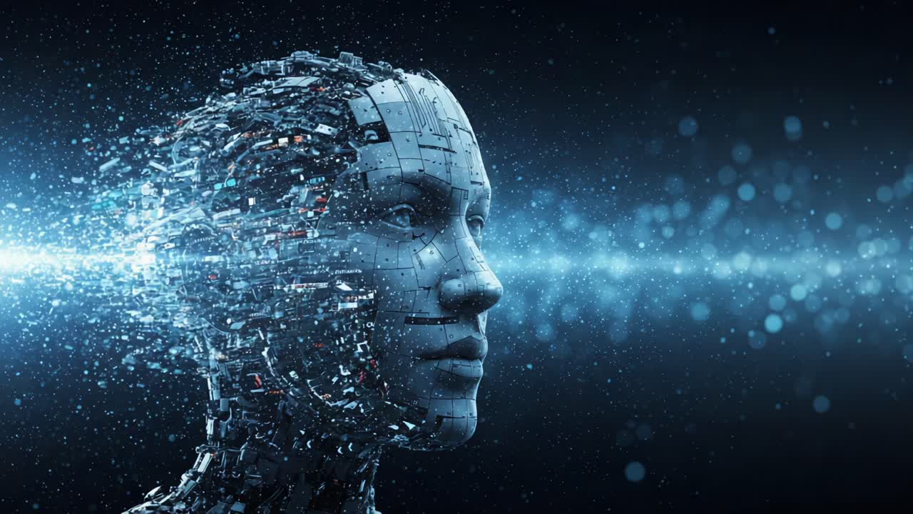 Exploring the Interface of Humanity and Technology: A Journey Through the Evolution of Artificial Intelligence in a Futuristic Visualization