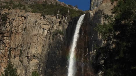 una cascada que fluye rápidamente destaca un acantilado rocoso empinado