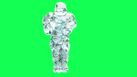 monstruo de agua bailando, baile de hip hop, aislado, pantalla verde, renderizado en 3d
