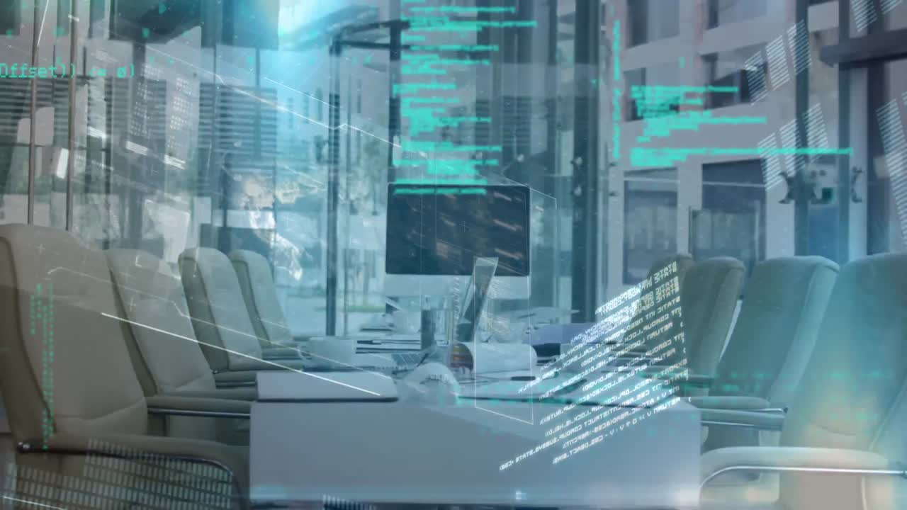 프로그램 코드와 비어 있는 사무실