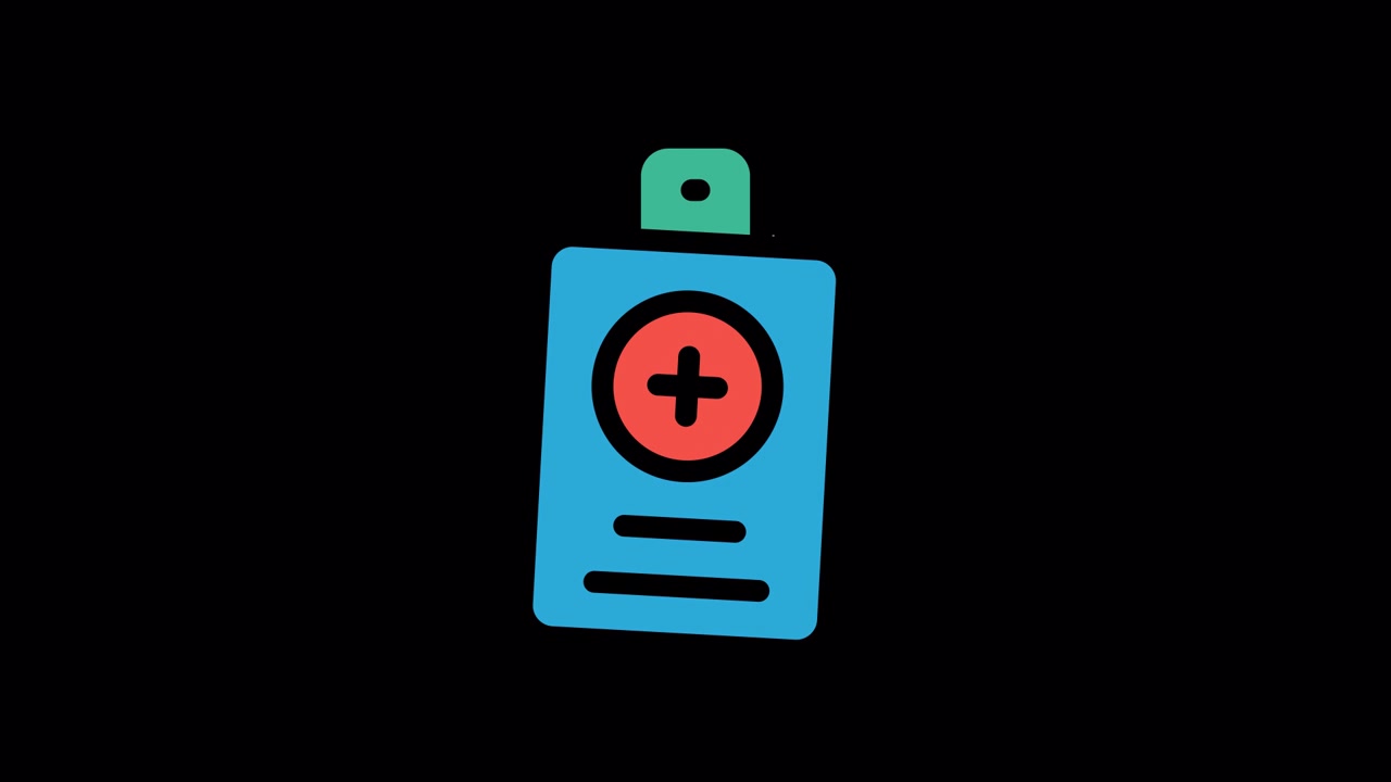 Animated 2D Icon of a Medical or Sanitizer Bottle