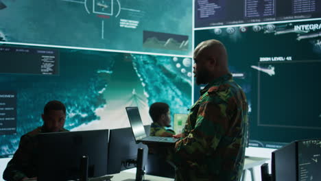 Cybersecurity-team-operates-in-an-advanced-military-command-center