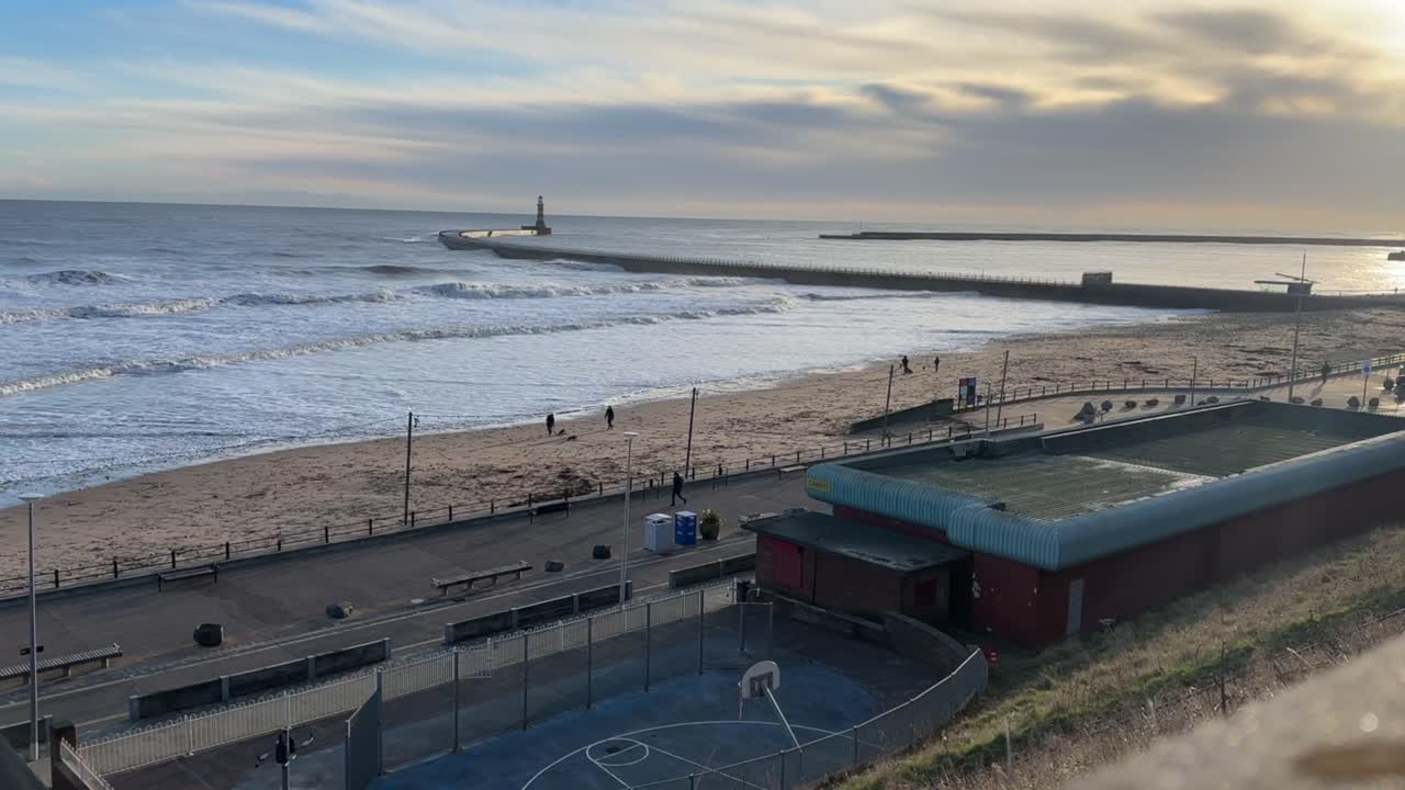Winters day in Sunderland north east UK england tyne and wear wearside roker seaburn beach