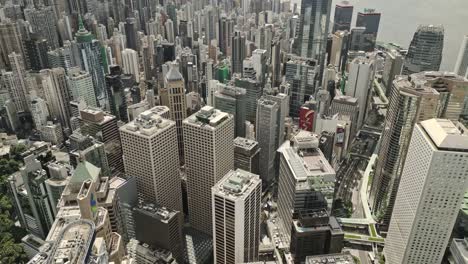 vista aérea del horizonte de la isla y el puerto de hong kong, hong kong
