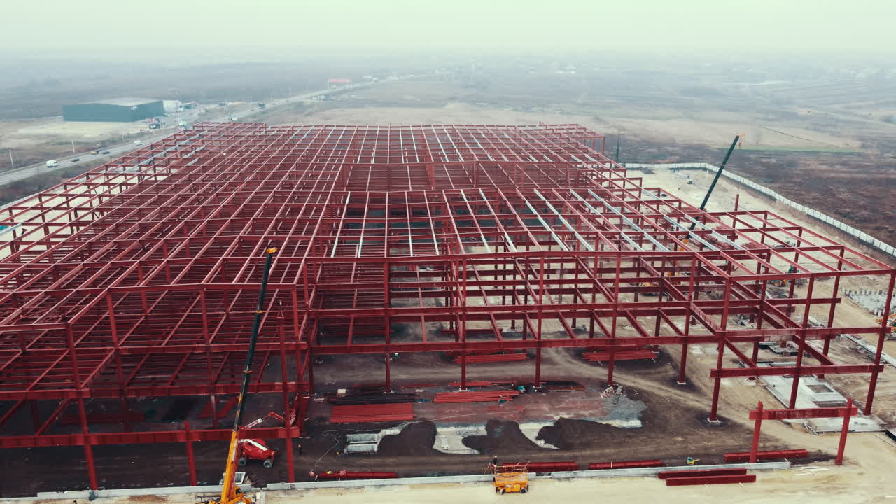 строительство стального каркаса большого здания