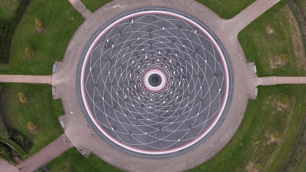 Milton Keynes Rose With Pillars - Venue For Celebration, Commemoration and Contemplation At Campbell Park In UK. - aerial shot