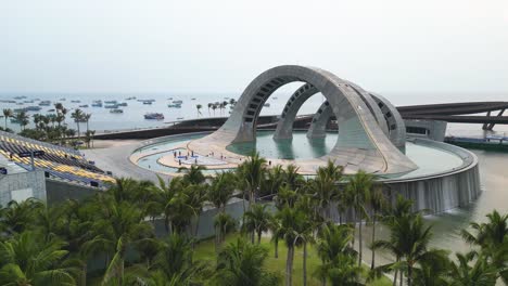phu quoc vietnam sunset town kiss of the sea eca2 building, aerial tourist attraction
