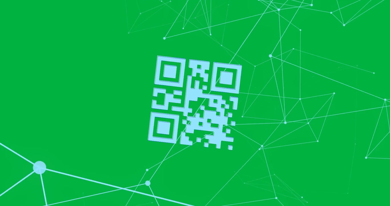 QR code scanner against blue background