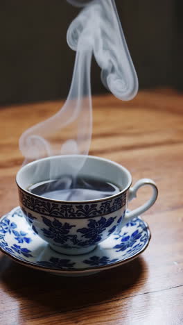 hot cup of coffee with steam