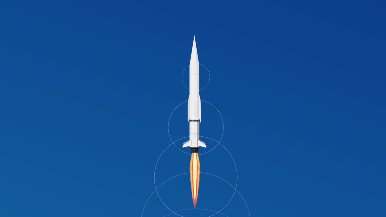 Rocket ascends from launch pad into space