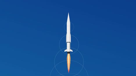 el cohete asciende desde la plataforma de lanzamiento al espacio