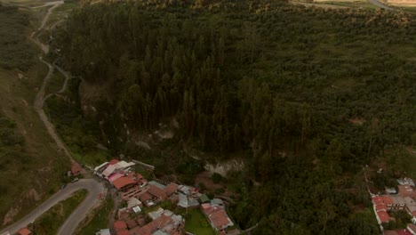 4K-daytime-aerial-drone-view-over-the-statue-of-Cristo-Blanco-in-Cusco-Peru