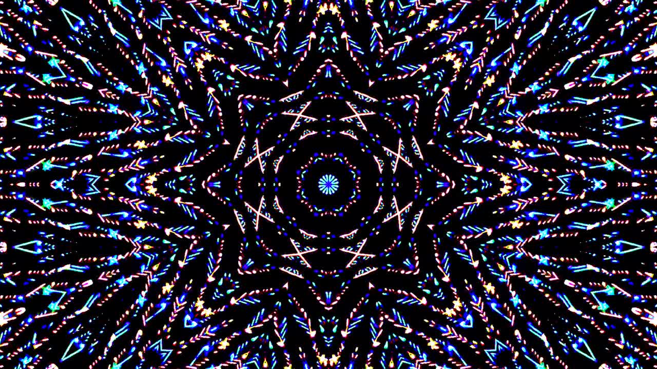 Beautiful abstract kaleidoscope that shines, a radiant light that regulates the subtle movements