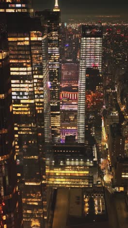 urban canyon road in manhattan with busy car traffic