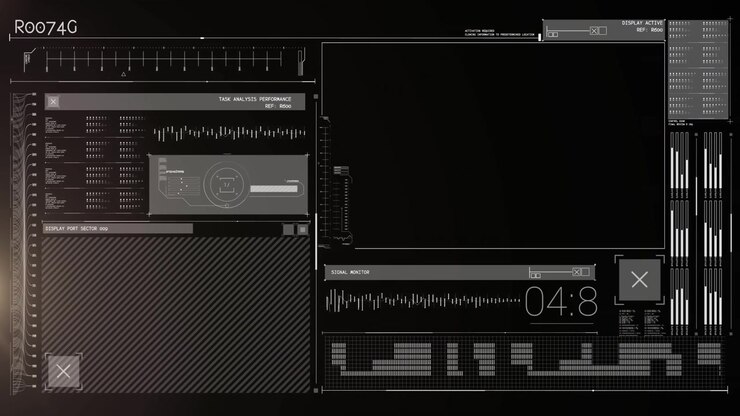 Animation of light trails over data processing on black background