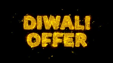 diwali offer text sparks particles on black background.