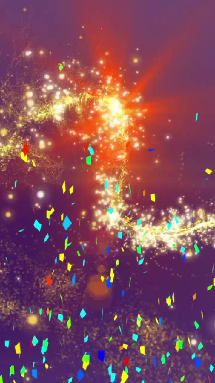 Animazione di punti luce su coriandoli
