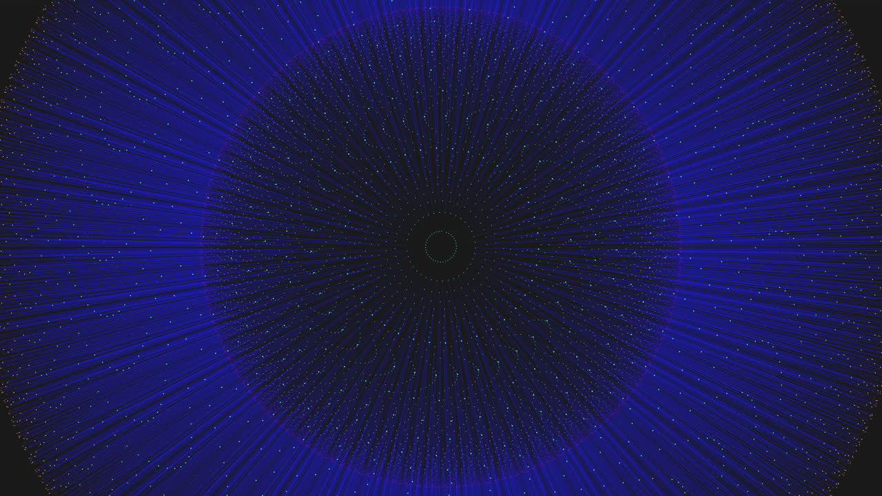 Neon rays from big sphere on dark space