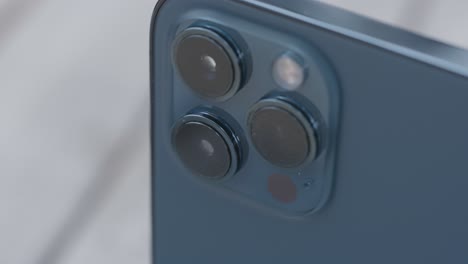 close-up view of an iphone camera module