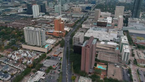 4k aerial view of the galleria area in houston, texas