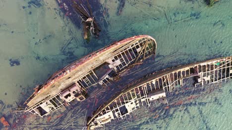 aerial view of underwater shipwrecks