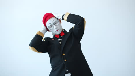 mime artist posing