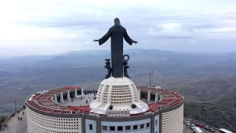 aerial: cristo rey, guanajuato, wonders mexico, drone view