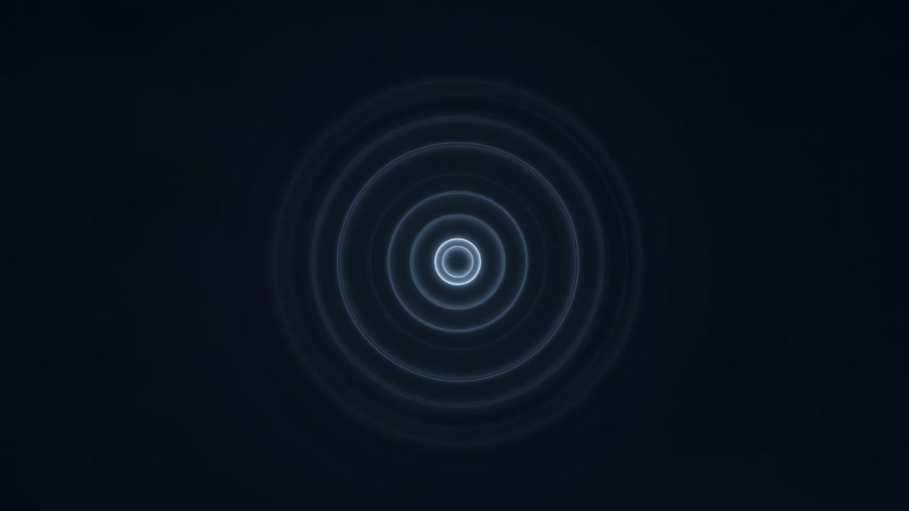 Pulsing Light Ripples Expanding on a Dark Background