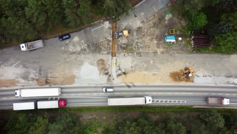 Top-down-view-of-the-road-repair