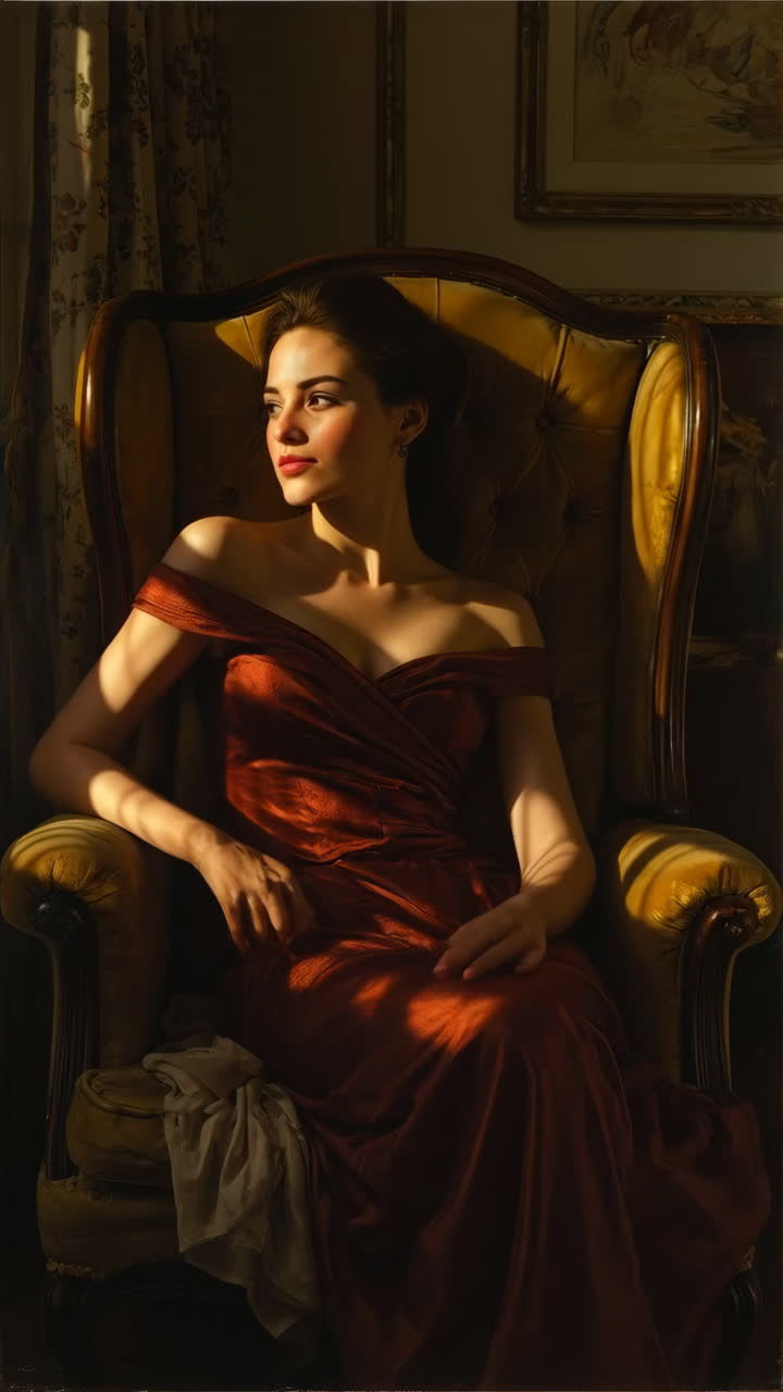 Ritratto di una Donna Elegante alla Luce del Sole
