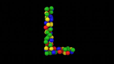 toy ball animation themed font  letter l