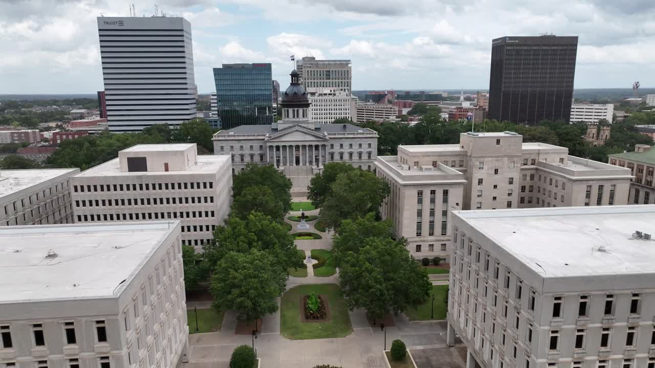 aerial state capital in columbia sc, south carolina