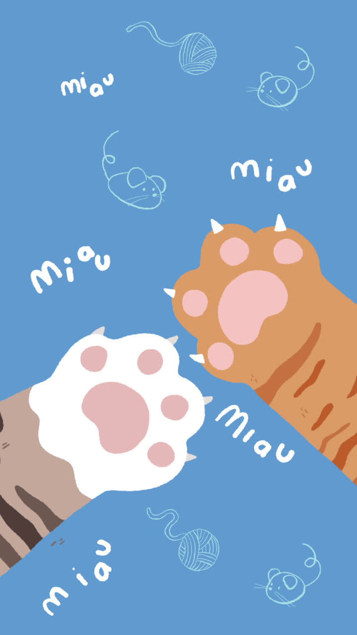 평평한 국제 고양이 날의 모션 그래픽 인스타그램 스토리 컬렉션