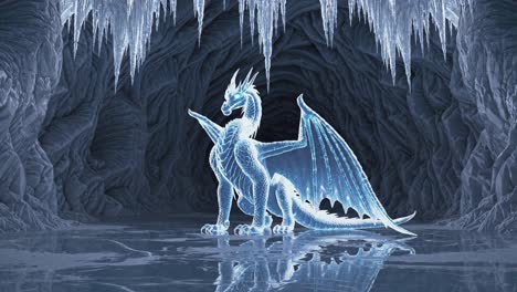 ice dragon in an icy cave