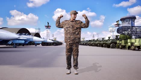 proud military personnel at air force base