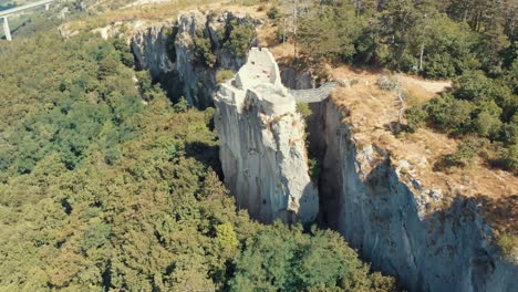 Aerial-view-of-Crni-Kal-castle-in-Slovenia