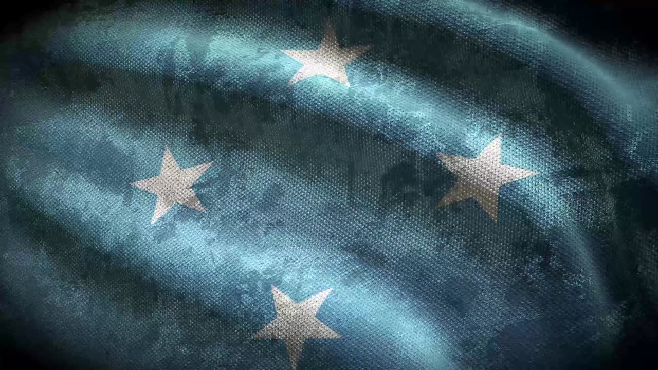 la bandera grunge de micronesia es una animación en bucle.