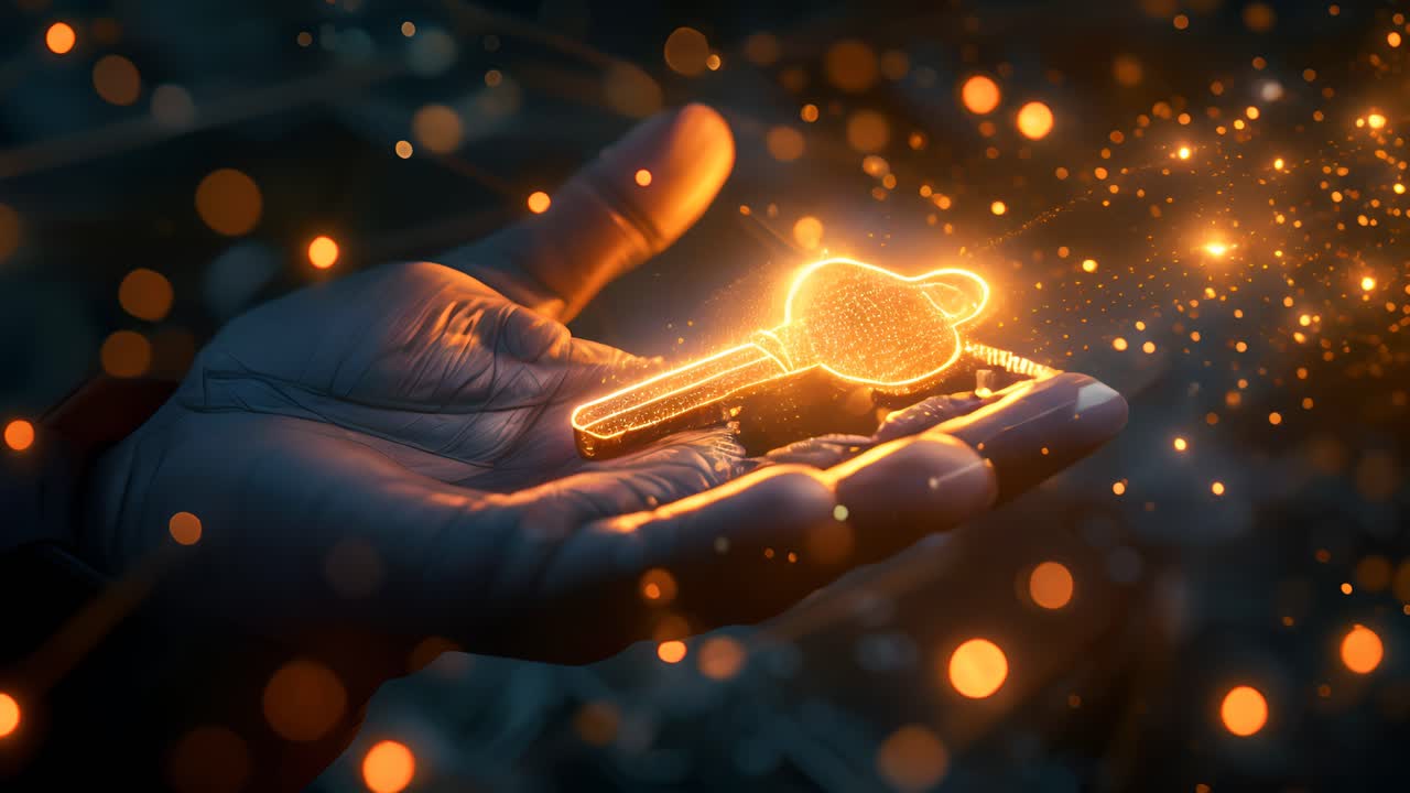 Glowing Key in Hand