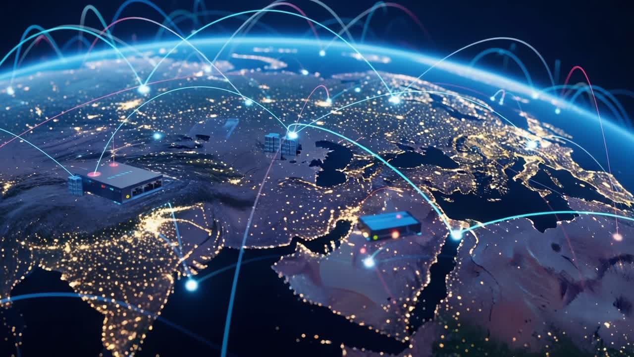 A Glimpse of Global Connectivity: Visualization of Data Exchange Across Continents Reflecting Technological Advancements in Communication and Networking